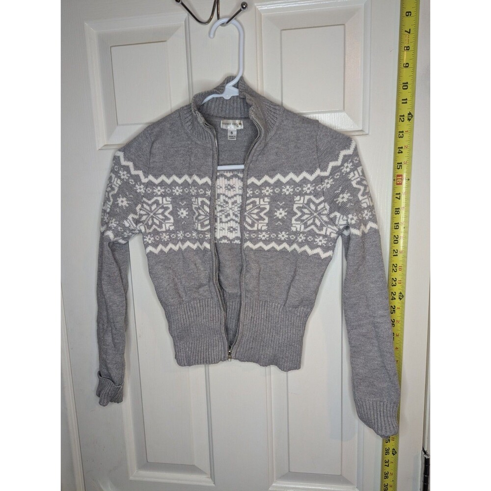 Orange Kiss Cardigan Gray Sweater Womens Size Small
